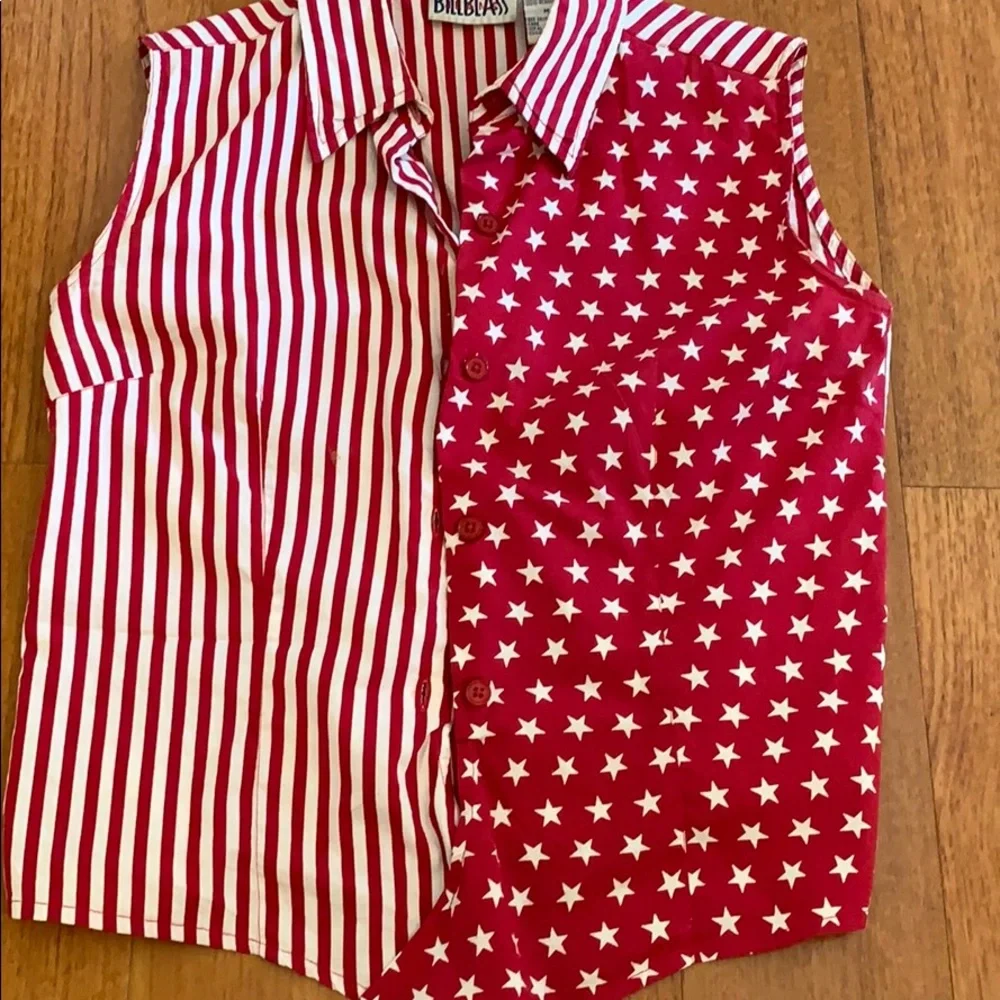 Vintage Bill Blass Red & white stars & stripes patriotic rodeo - Picture 5 of 5
